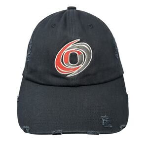 District Slideback Baseball Cap Black One Size Adjustable Embroidered Distressed
